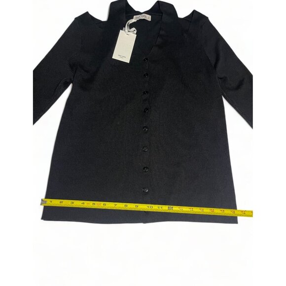 Grace Karin Women's Black Ribbed Cardigan Sweater With Button Front 2XL - Picture 7 of 11